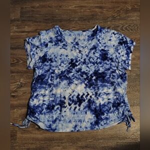 Gloria Vanderbilt tie-die short sleeve blouse womens Size 2x